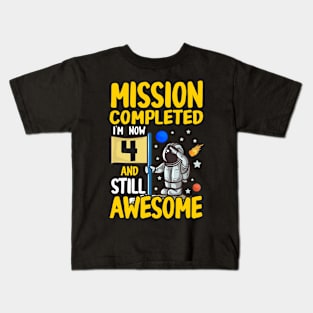 Kids 4th Birthday Astronaut Kids T-Shirt